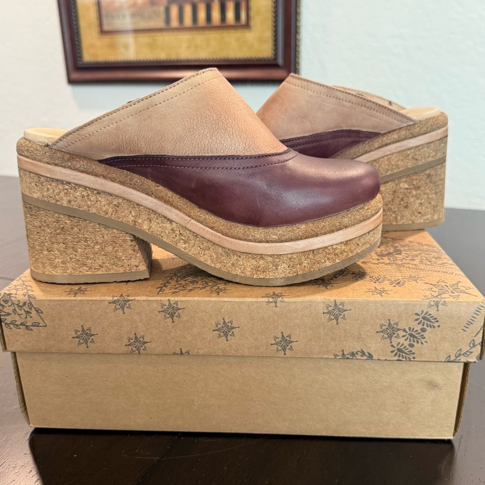 Free People Two-Tone Platform Mules